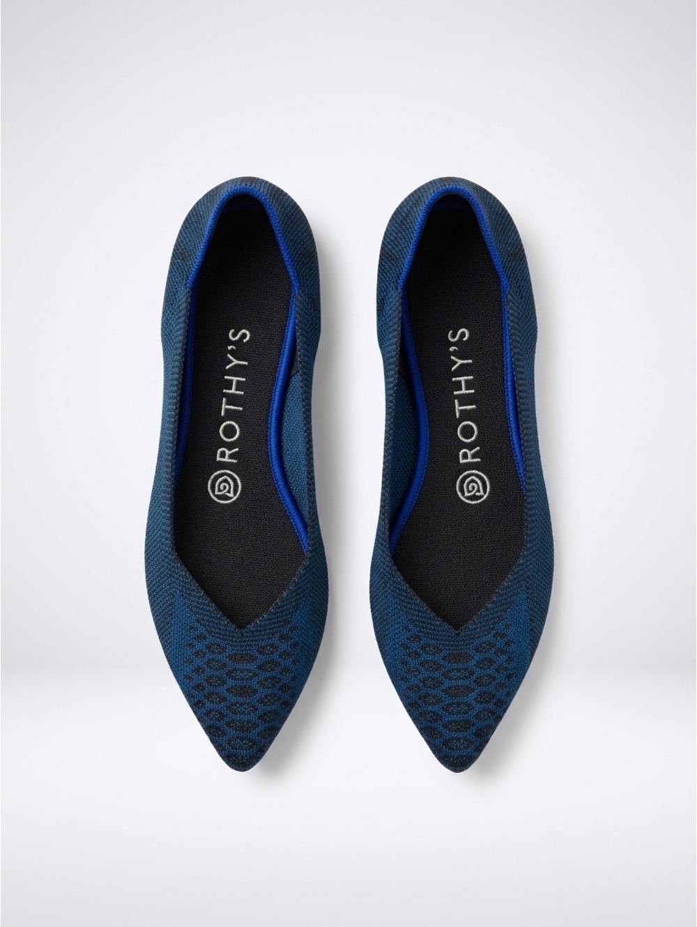 Rothy's Women's Pointed Toe Knit Flats Size 7 Navy Blue